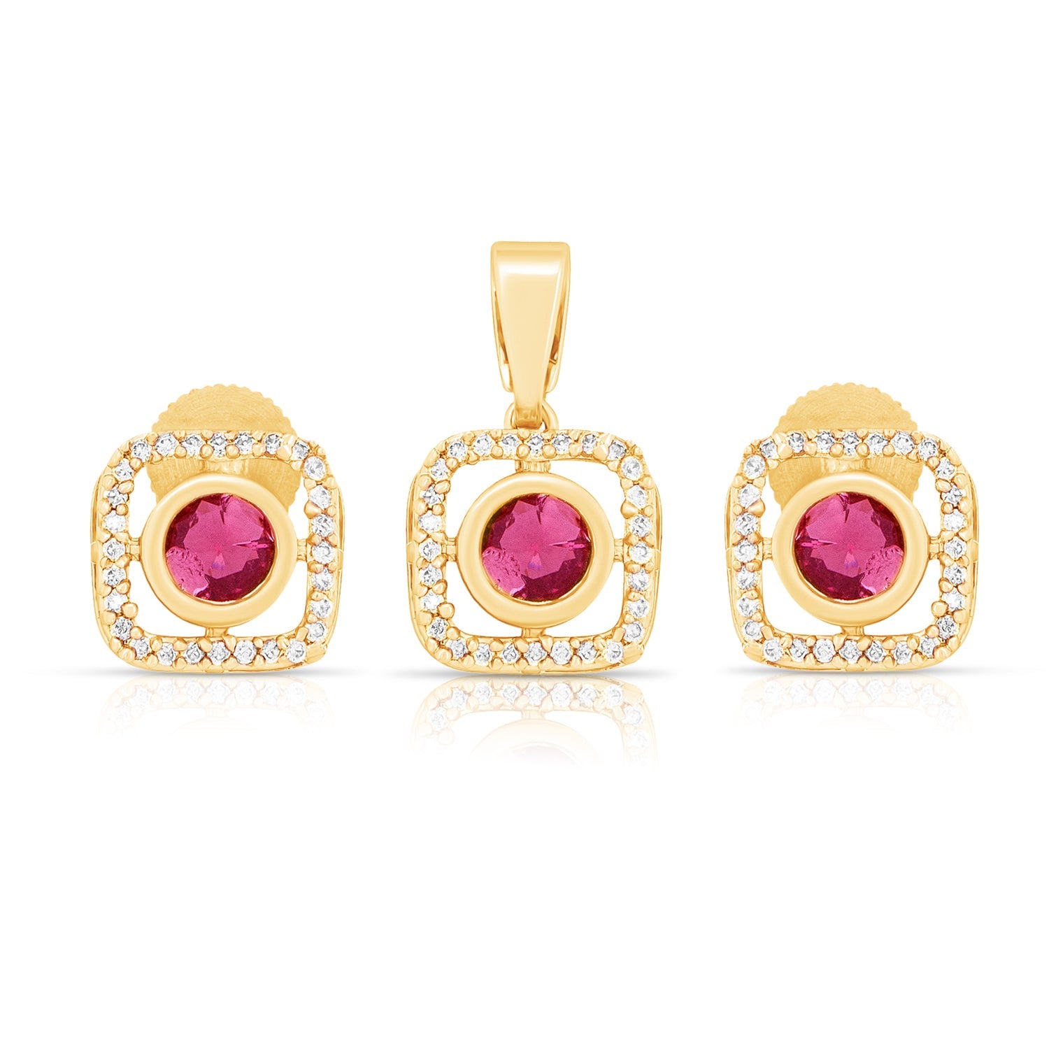 Rose Radiance Pendant Set in Gold Finish - Sitarahub Sitarahub,