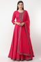 Cherry Red  Anarkali Churidar Suit