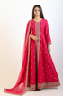 Red Mulled Wine Anarkali Churidar Suit-2