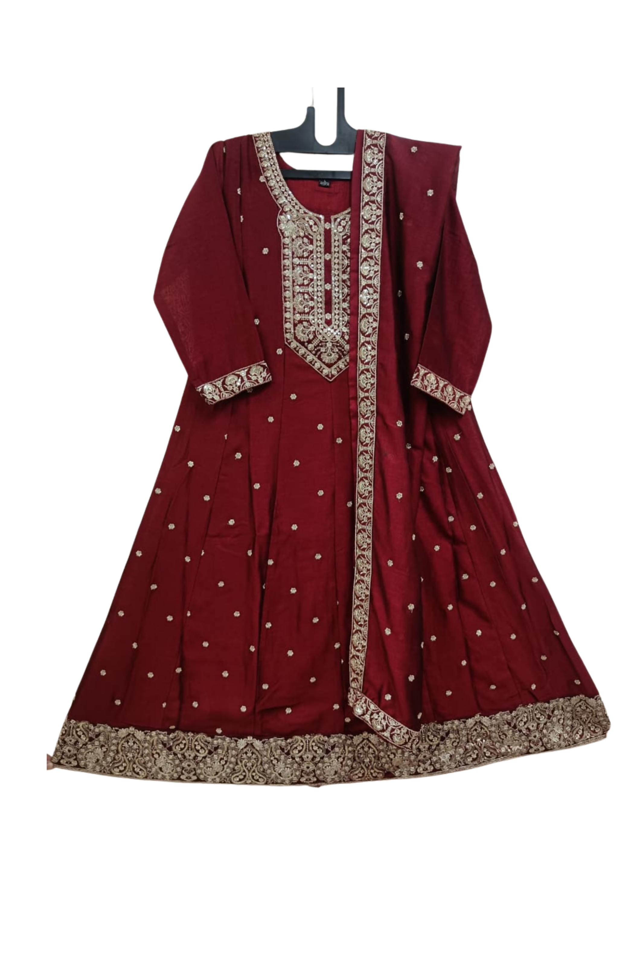 Maroon Anarkali Churidar Suit-2