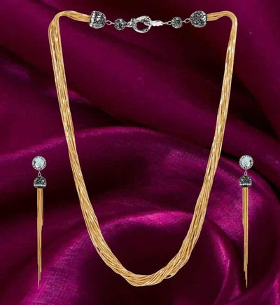 Brass Snake Chain Necklace Set with Earrings - Sitarahub