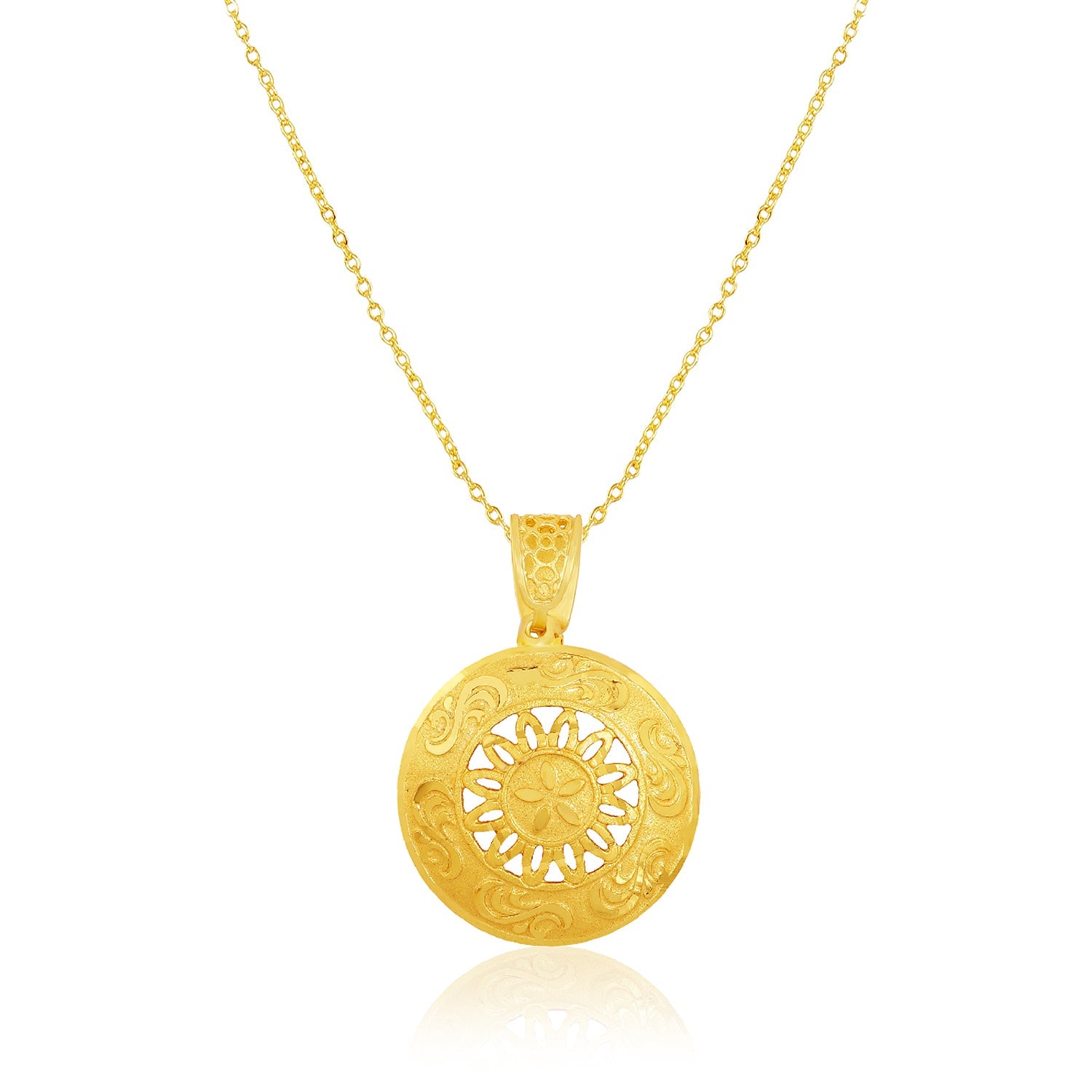 Gold Tone Pendant Set with Matching Stud Earrings - Sitarahub Sitarahub,