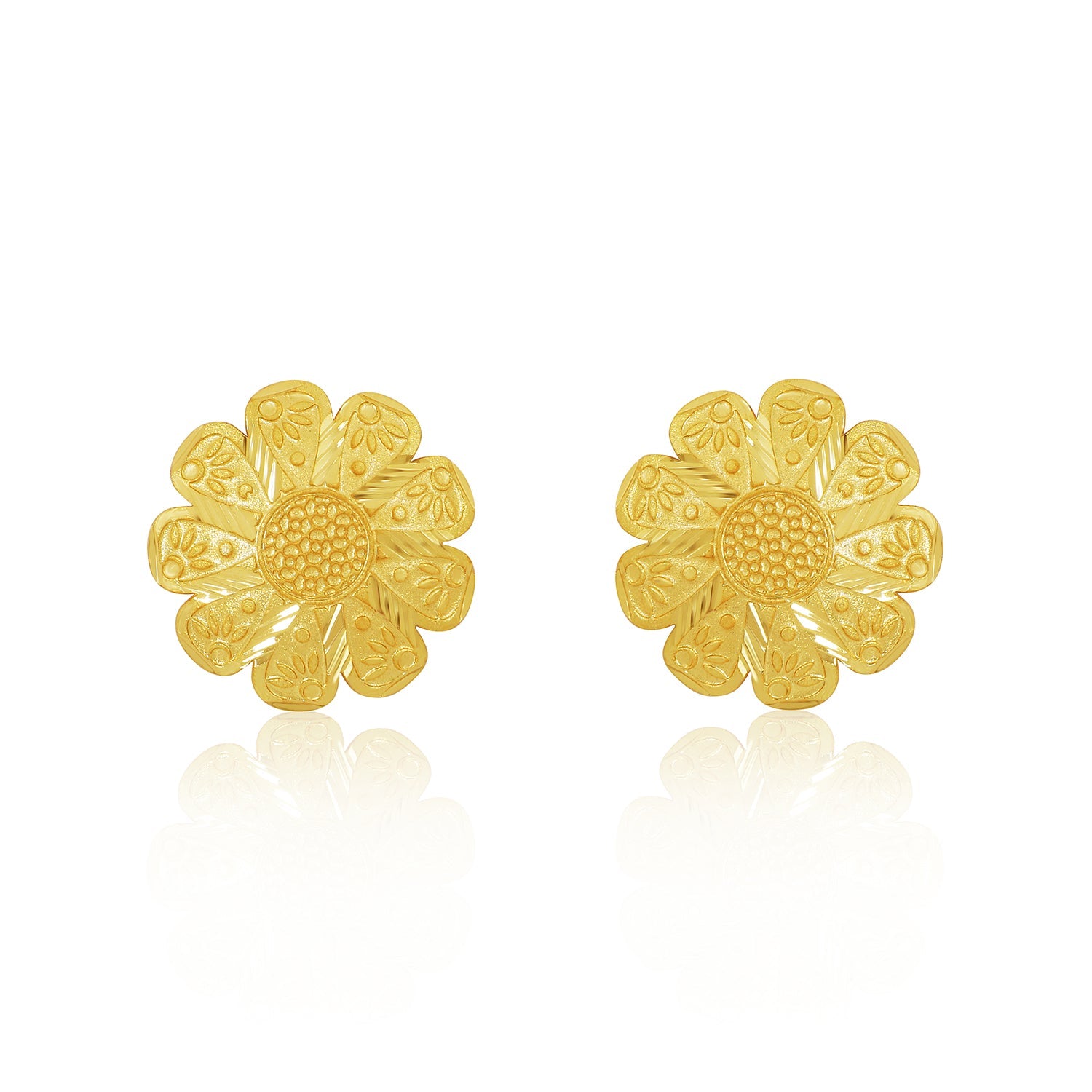 Antique Gold Pendant Set with Stud Earrings - Sitarahub Sitarahub,