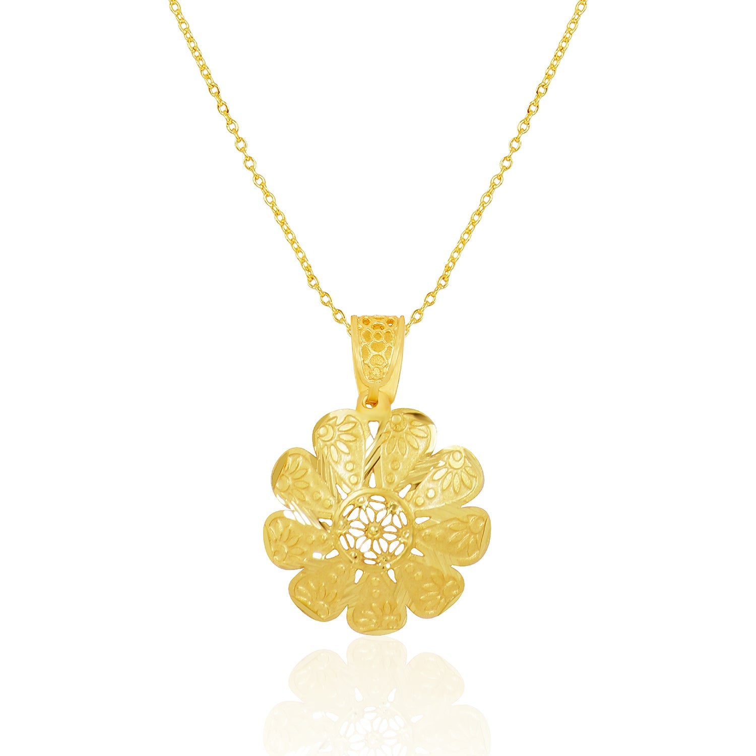 Antique Gold Pendant Set with Stud Earrings - Sitarahub Sitarahub,