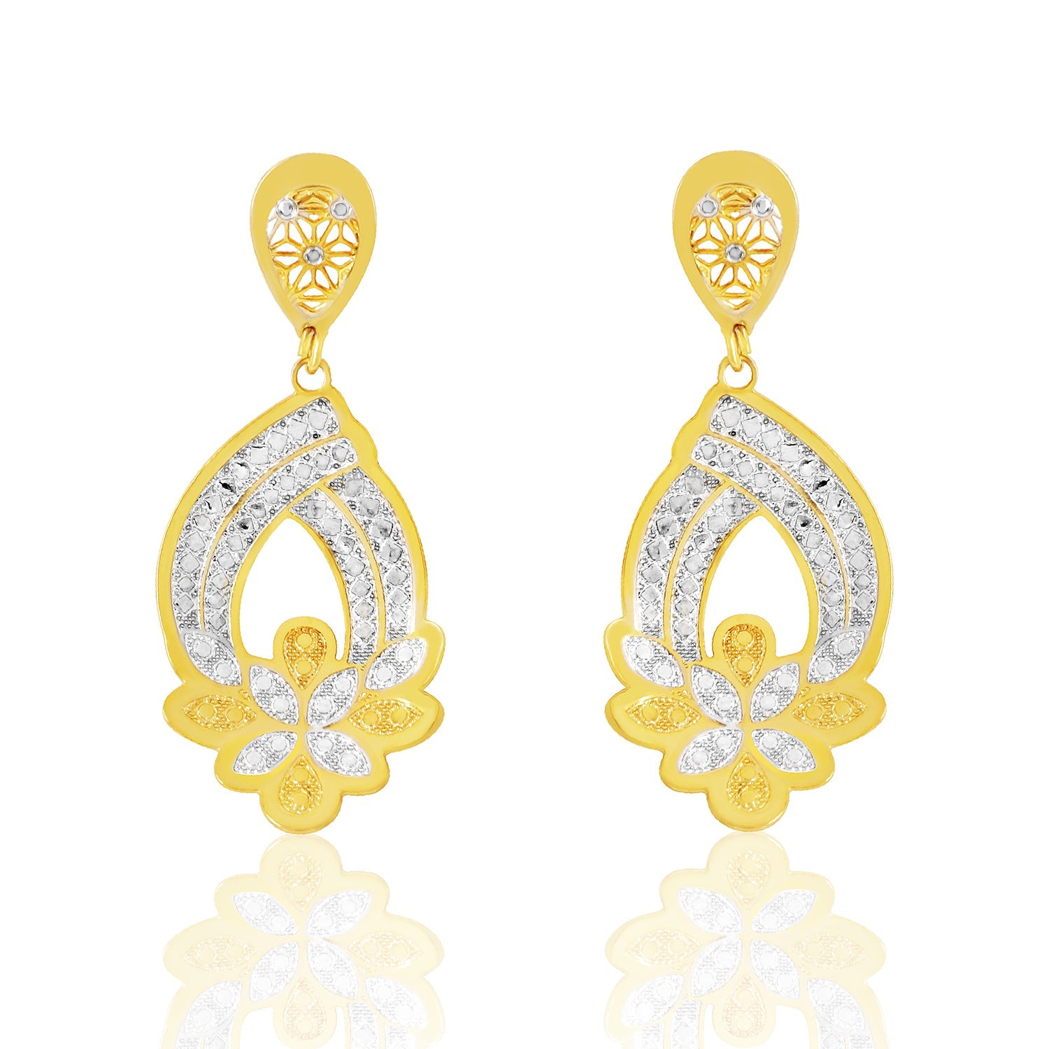 Duotone Sparkle Drop Chain Pendant & Earring Set - Sitarahub Sitarahub,