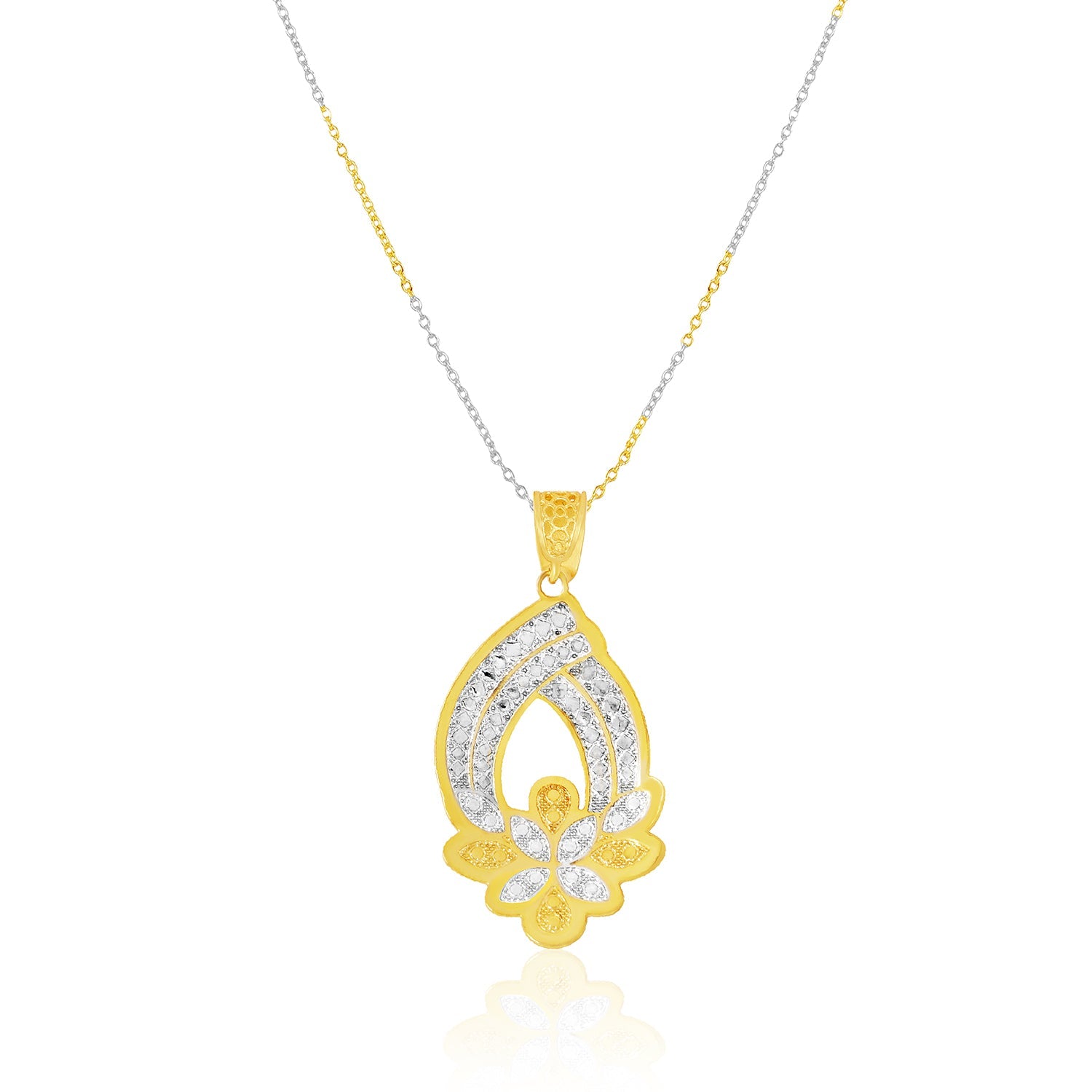 Duotone Sparkle Drop Chain Pendant & Earring Set - Sitarahub Sitarahub,