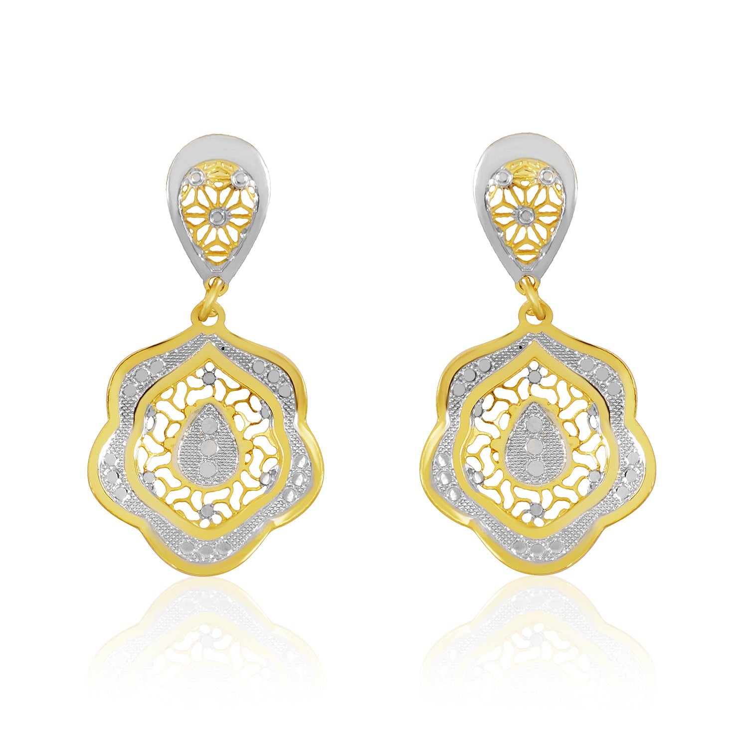 Ornate Dual-Tone Chain Pendant & Earring Set - Sitarahub Sitarahub,
