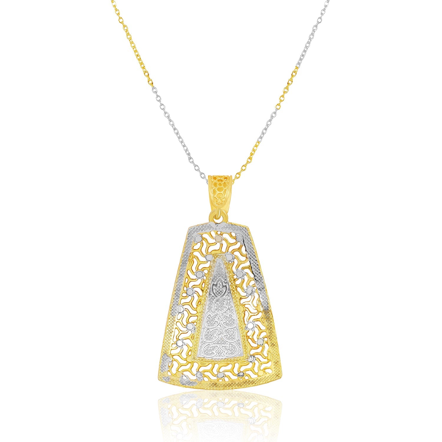 Elegant Dual-Tone Geometric Chain Pendant Set - Sitarahub Sitarahub,