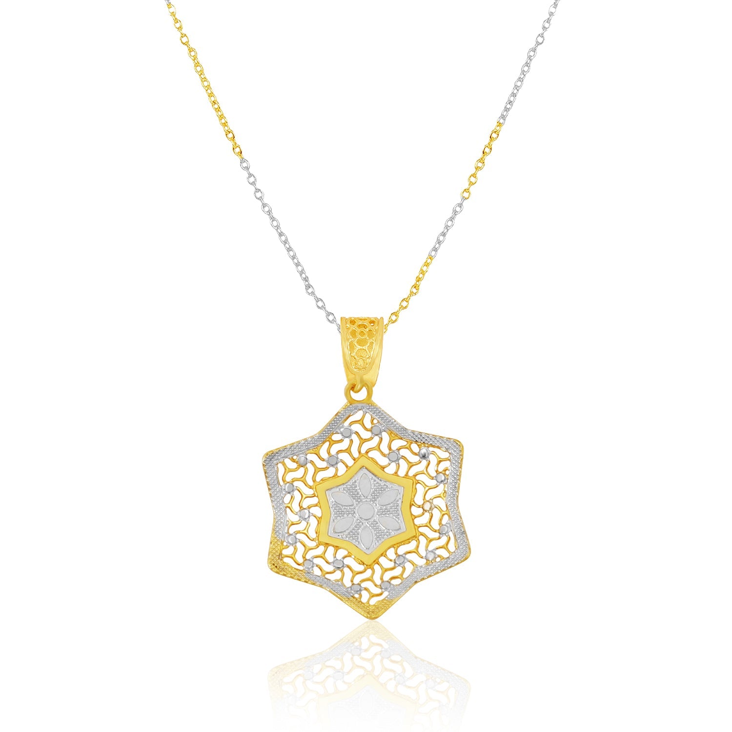Elegant Dual-Tone Star Motif Pendant Set - Sitarahub Sitarahub,