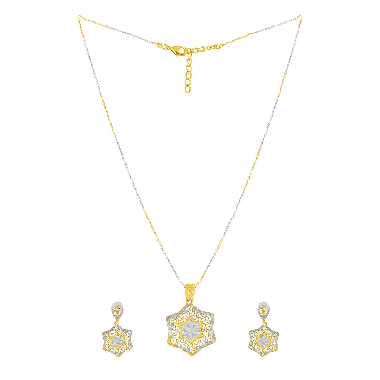 Elegant Dual-Tone Star Motif Pendant Set - Sitarahub Sitarahub,