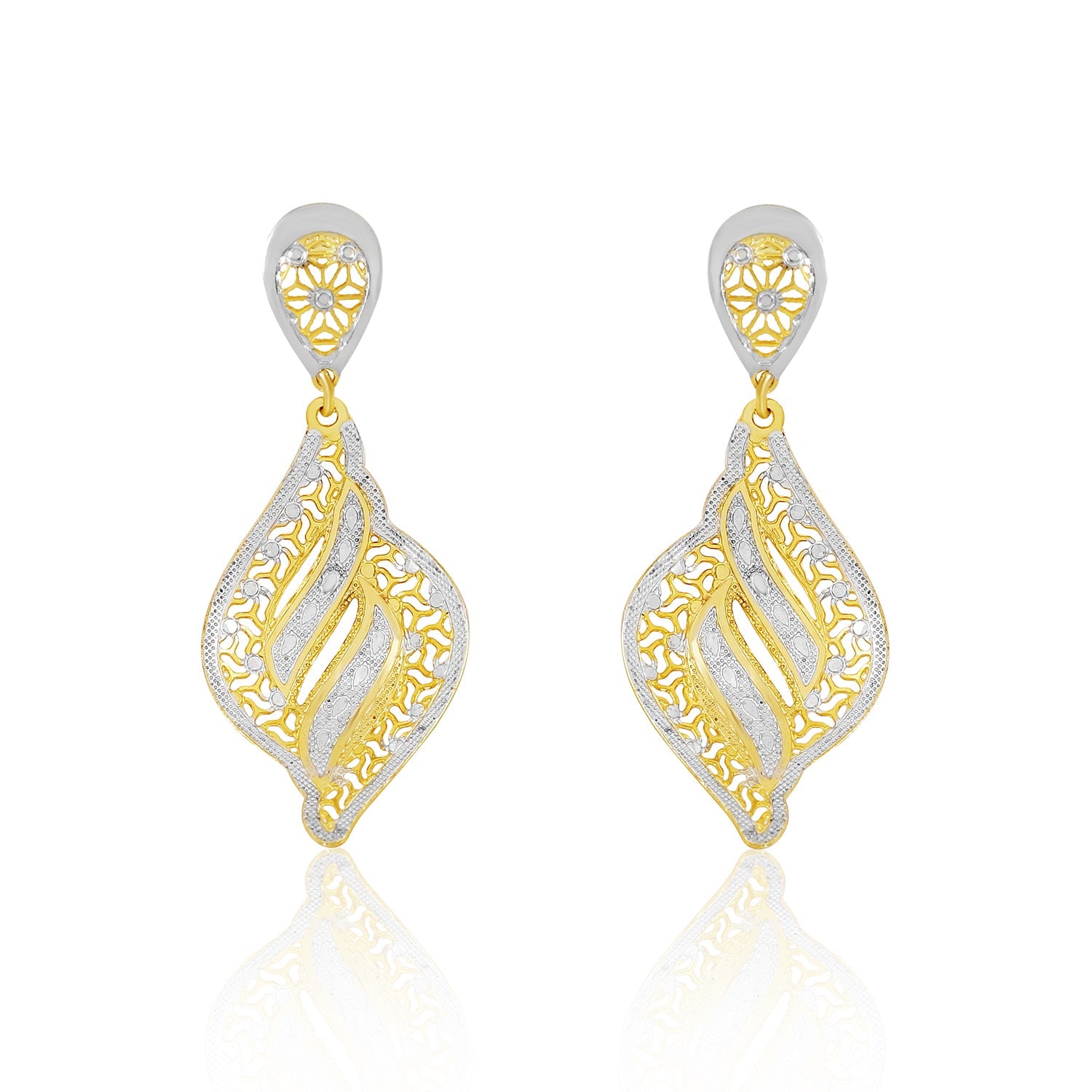 Graceful Leaf-Inspired Dual-Tone Pendant Set - Sitarahub Sitarahub,