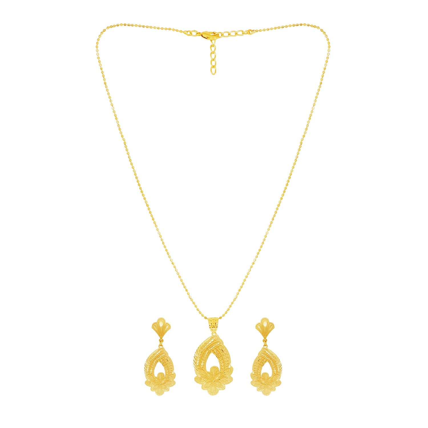 Regal Gold-Plated Chain Pendant & Earring Set - Sitarahub Sitarahub,