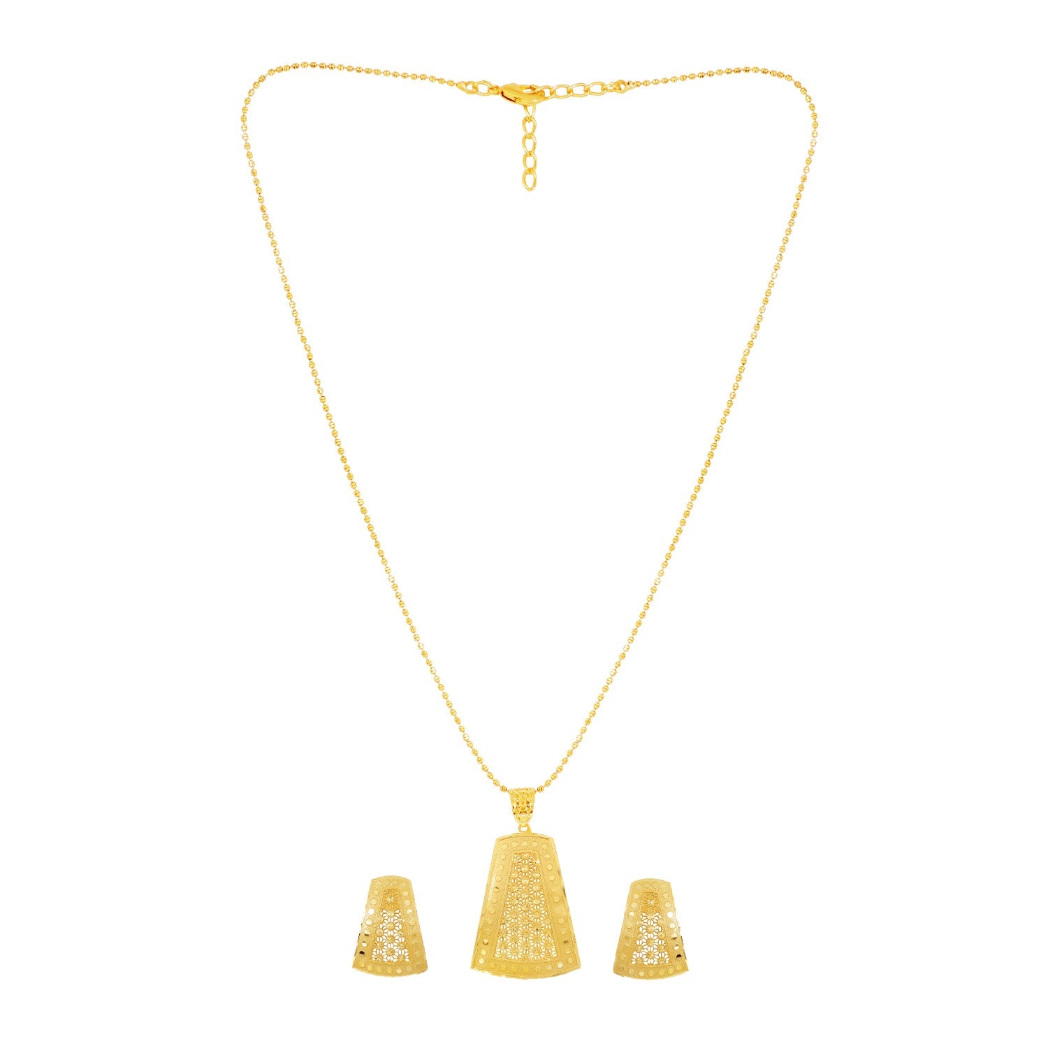 Radiant Gold-Plated Chain Pendant & Earring Set - Sitarahub Sitarahub,