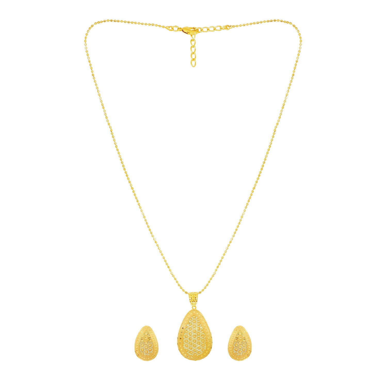 Elegant Tear Drop Antique Gold Pendant Set - Sitarahub Sitarahub,