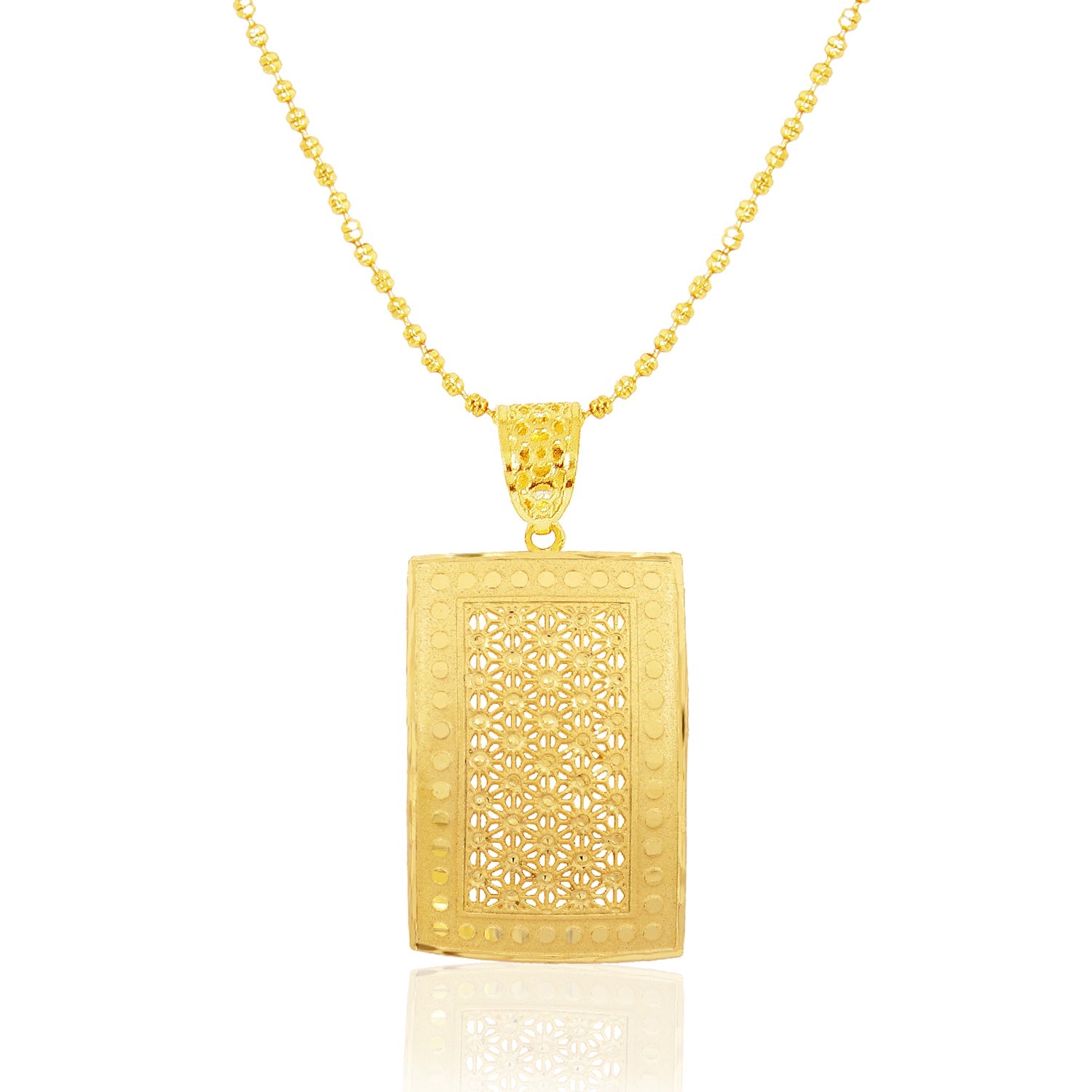 Sublime Rectangular Gold-Plated Chain Pendant Set - Sitarahub Sitarahub,