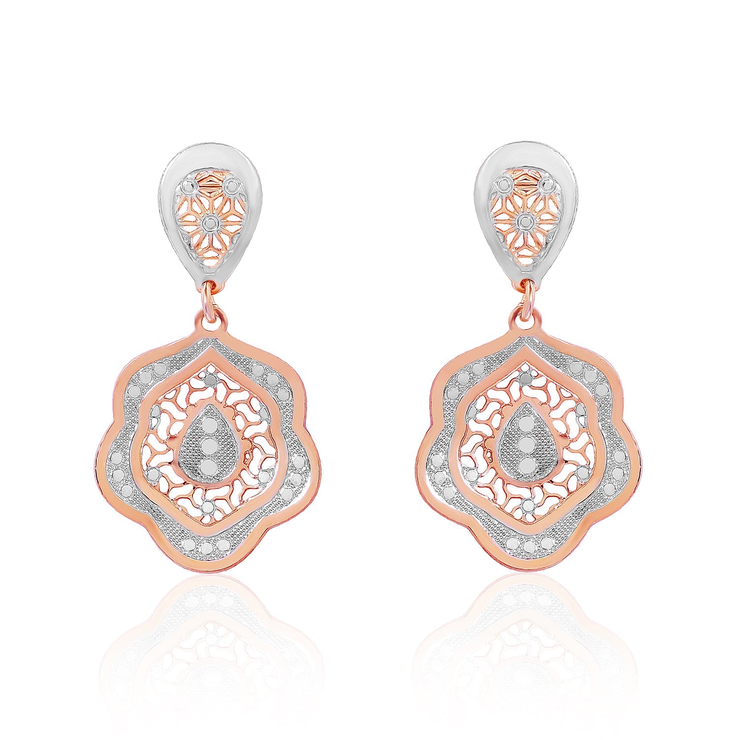 Rose Gold Bloom Motif Pendant Set - Sitarahub Sitarahub,