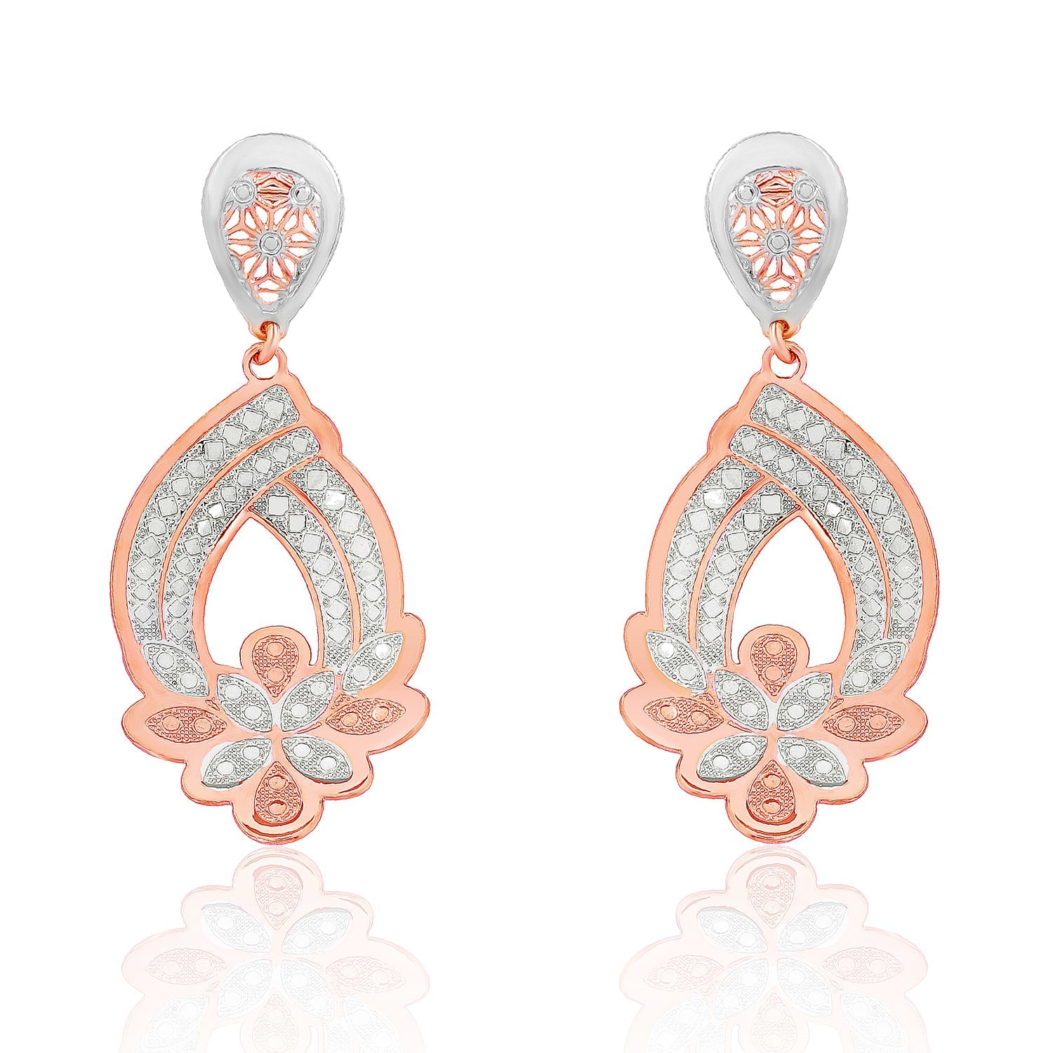 Elegant Petal Shaped Copper-Silver Pendant Set - Sitarahub Sitarahub,