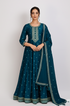 Sailor Blue Anarkali Churidar Suit