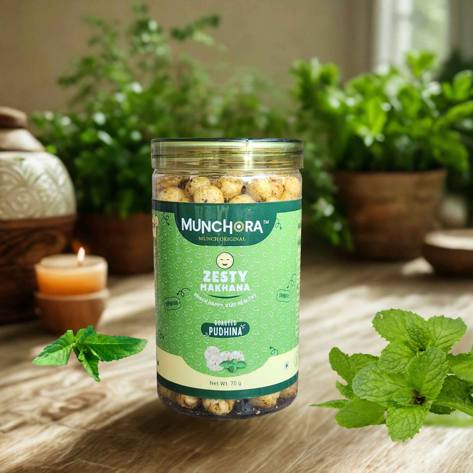 Munchora Zesty Makhana – Pudina | Healthy Roasted Foxnuts