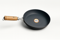 Non-Stick Iron Fry Pan with Wooden Handle – Heavy Duty Kadhai / Skillet - Sitarahub Sitarahub,