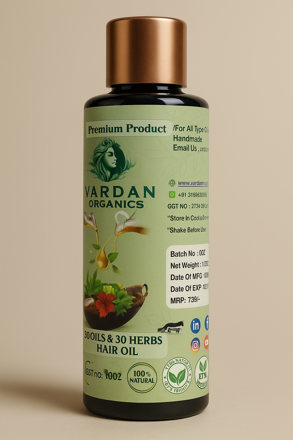 Vardan Organics 5 Oils & 30 Herbs Oils