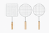 Stainless Steel BBQ Grill Net with Wooden Handle – Round & Square Options