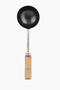 Heavy-Duty Iron Black Tadka Ladle with Wooden Handle – For Tempering & Frying
