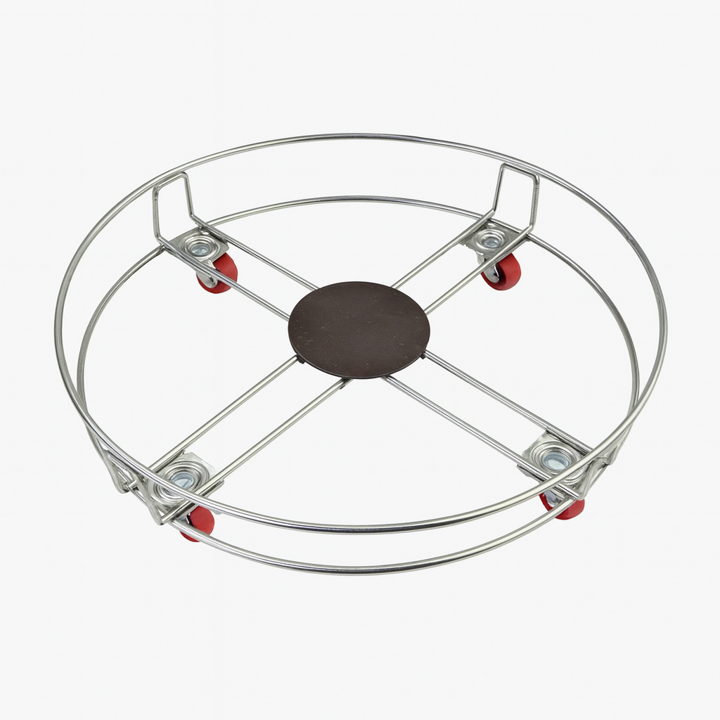 Heavy-Duty Stainless Steel Gas Cylinder Trolley with 360° Rotating Wheels