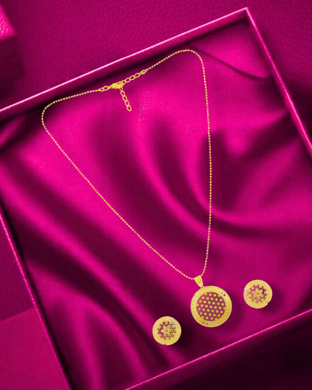 Floral Gold-Plated Chain Pendant & Earring Set - Sitarahub Sitarahub,