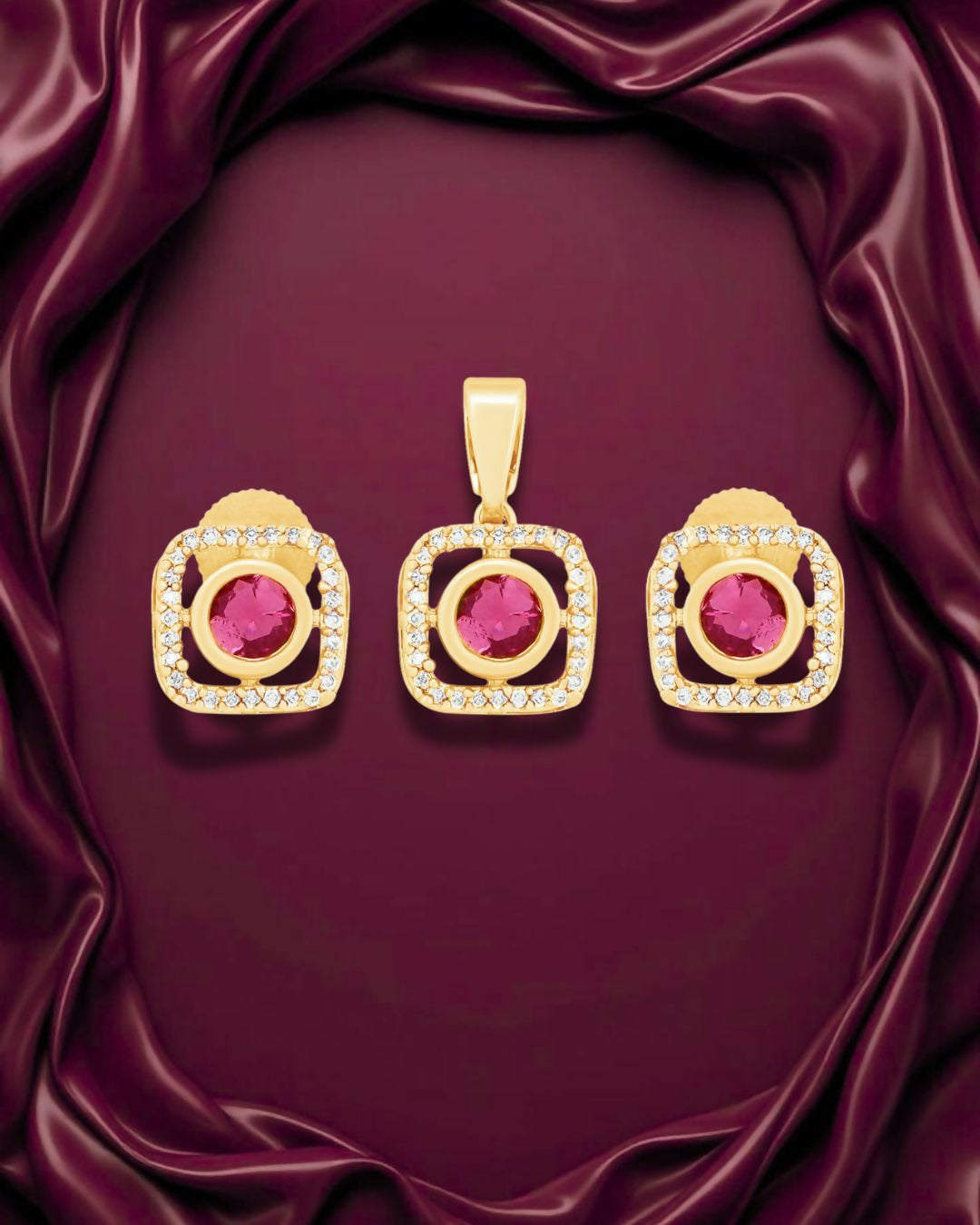 Rose Radiance Pendant Set in Gold Finish - Sitarahub Sitarahub,