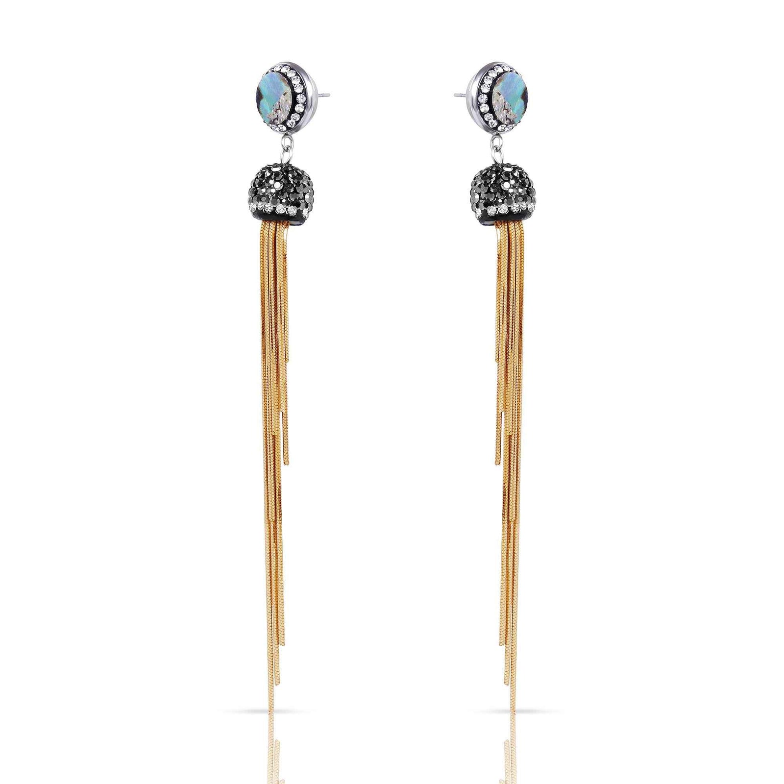 Brass Snake Chain Necklace Set with Earrings