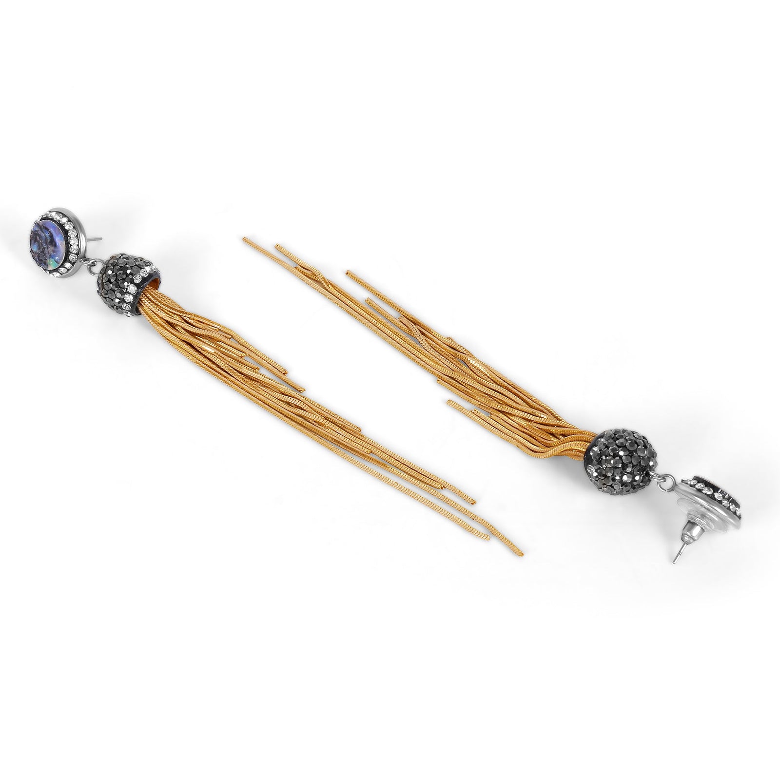 Brass Snake Chain Necklace Set with Earrings