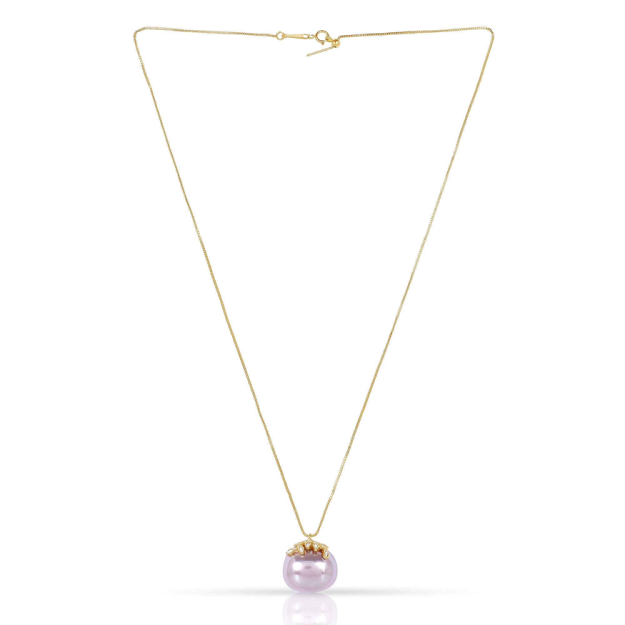 Gold Crystal Chain with Abalone Shell Pendant