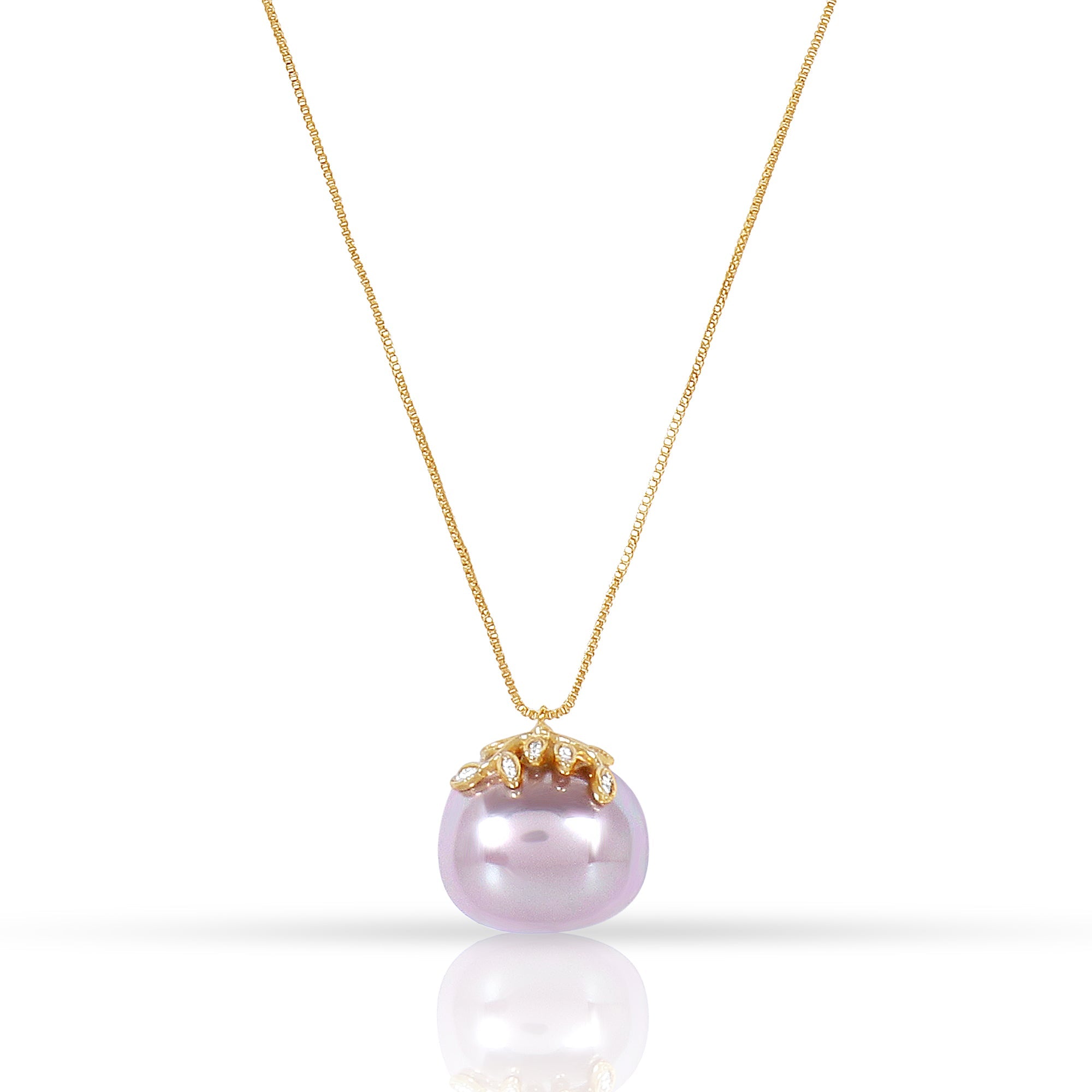 Gold Crystal Chain with Abalone Shell Pendant