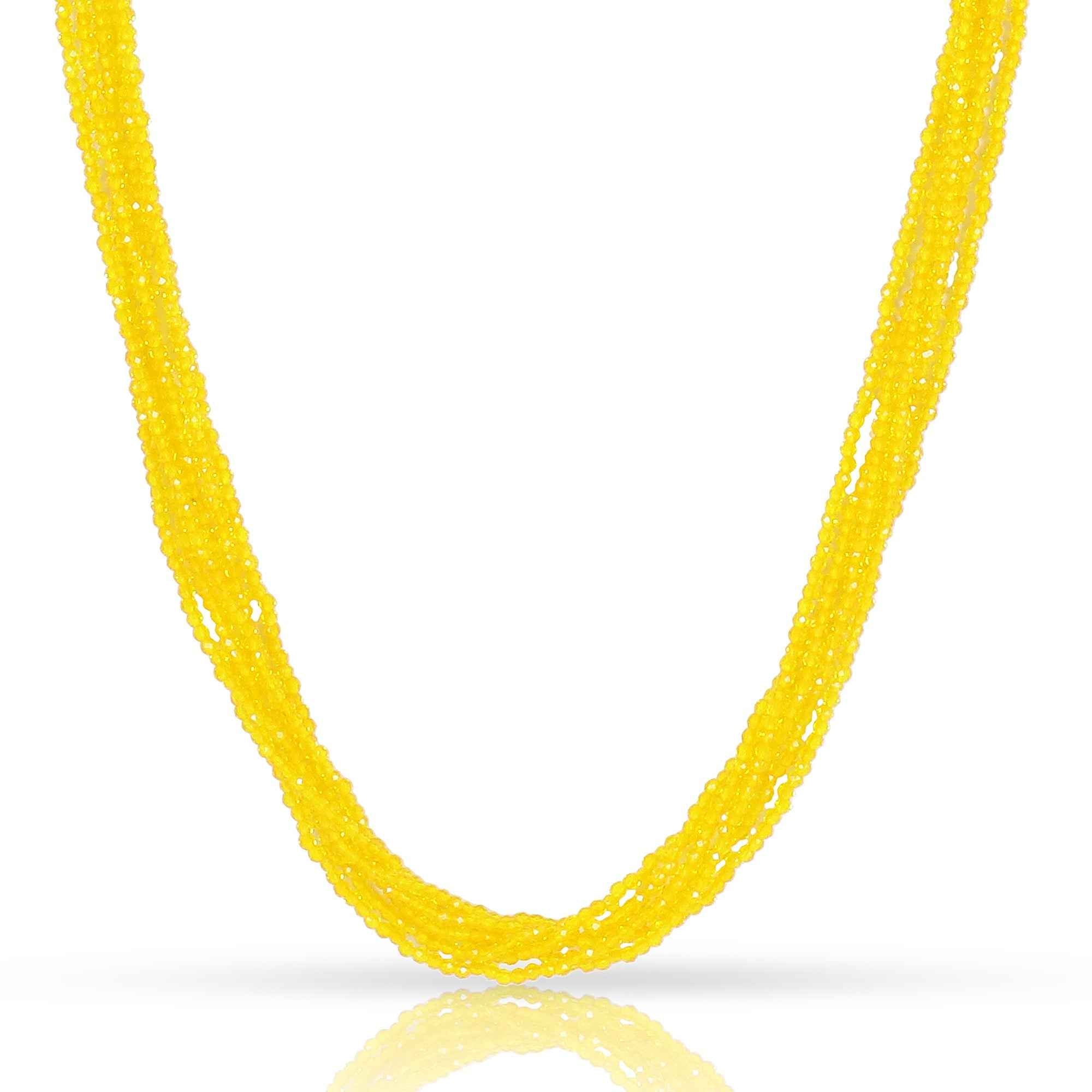 Yellow Hydro Bead Multi Strand Mala