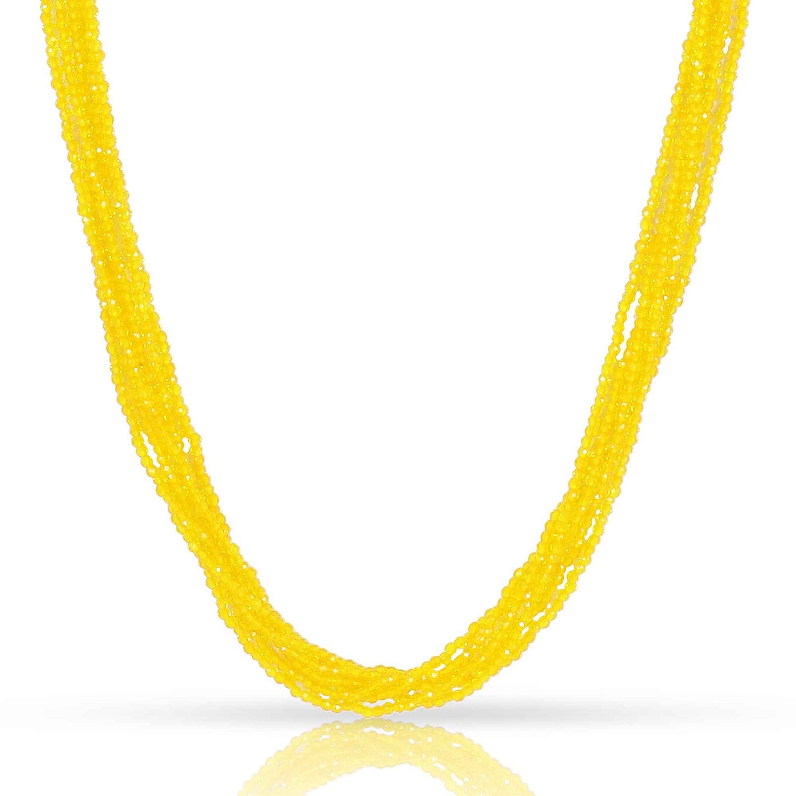Yellow Hydro Bead Multi Strand Mala