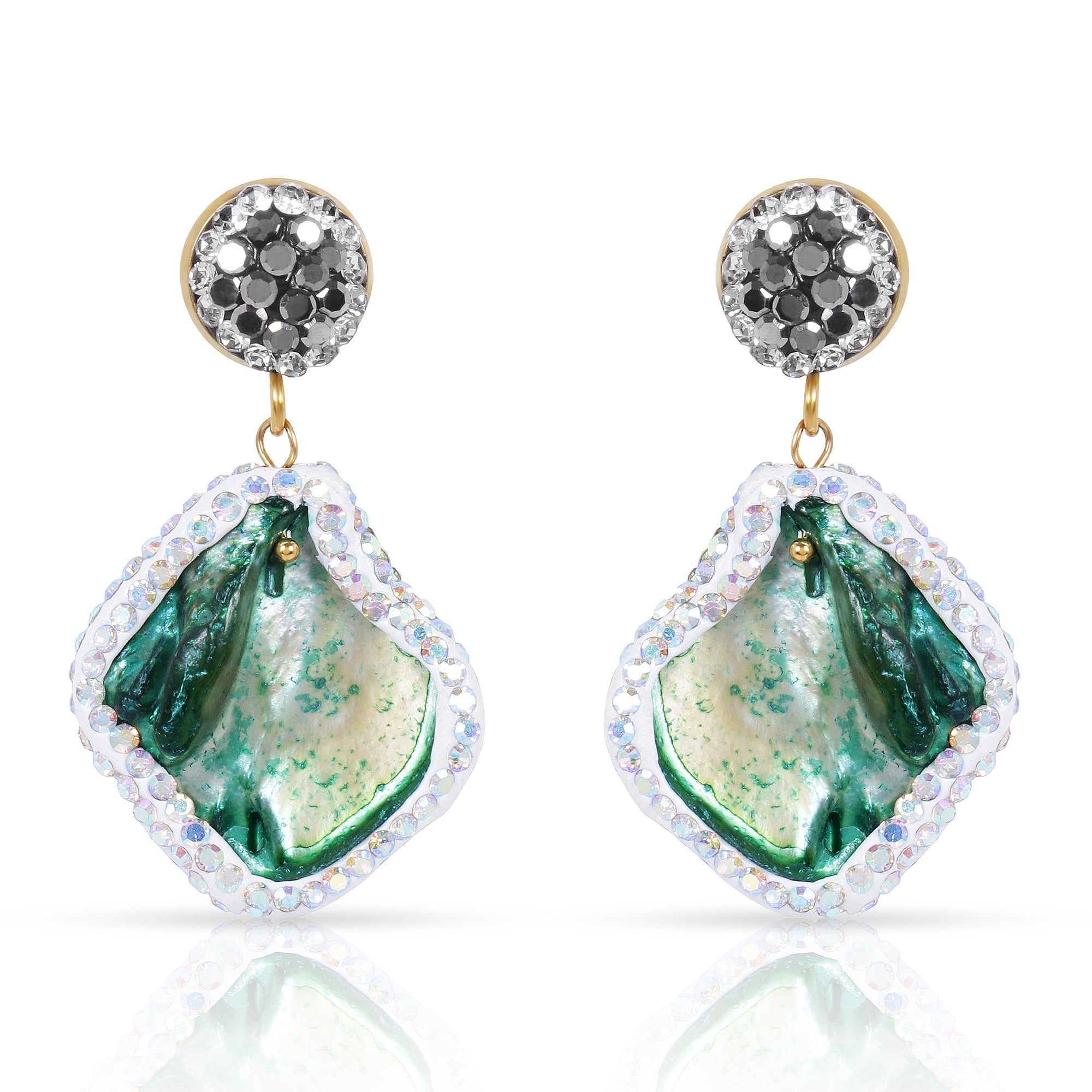 Raw Druzy & Pearl Beaded Necklace with Earrings