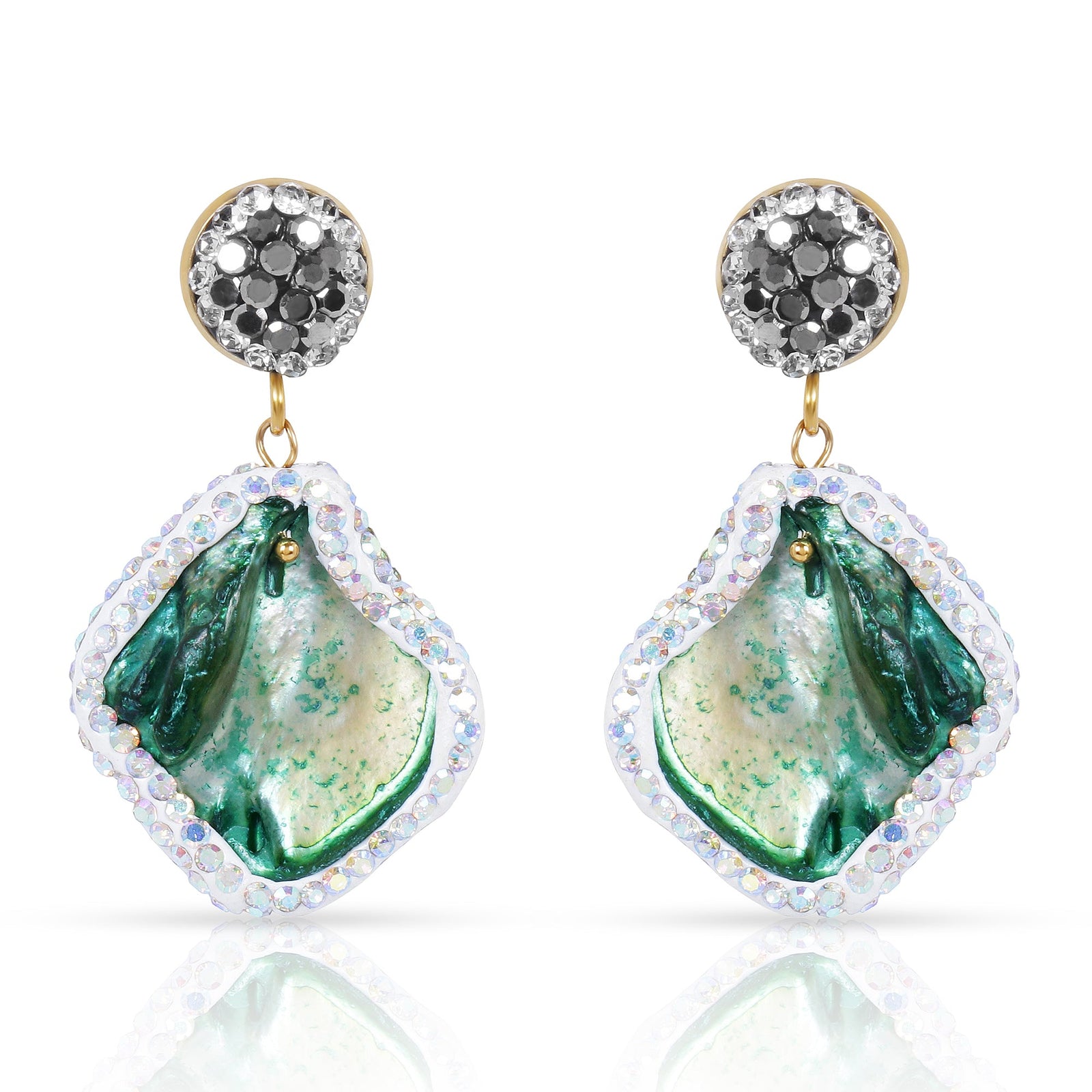 Raw Druzy & Pearl Beaded Necklace with Earrings