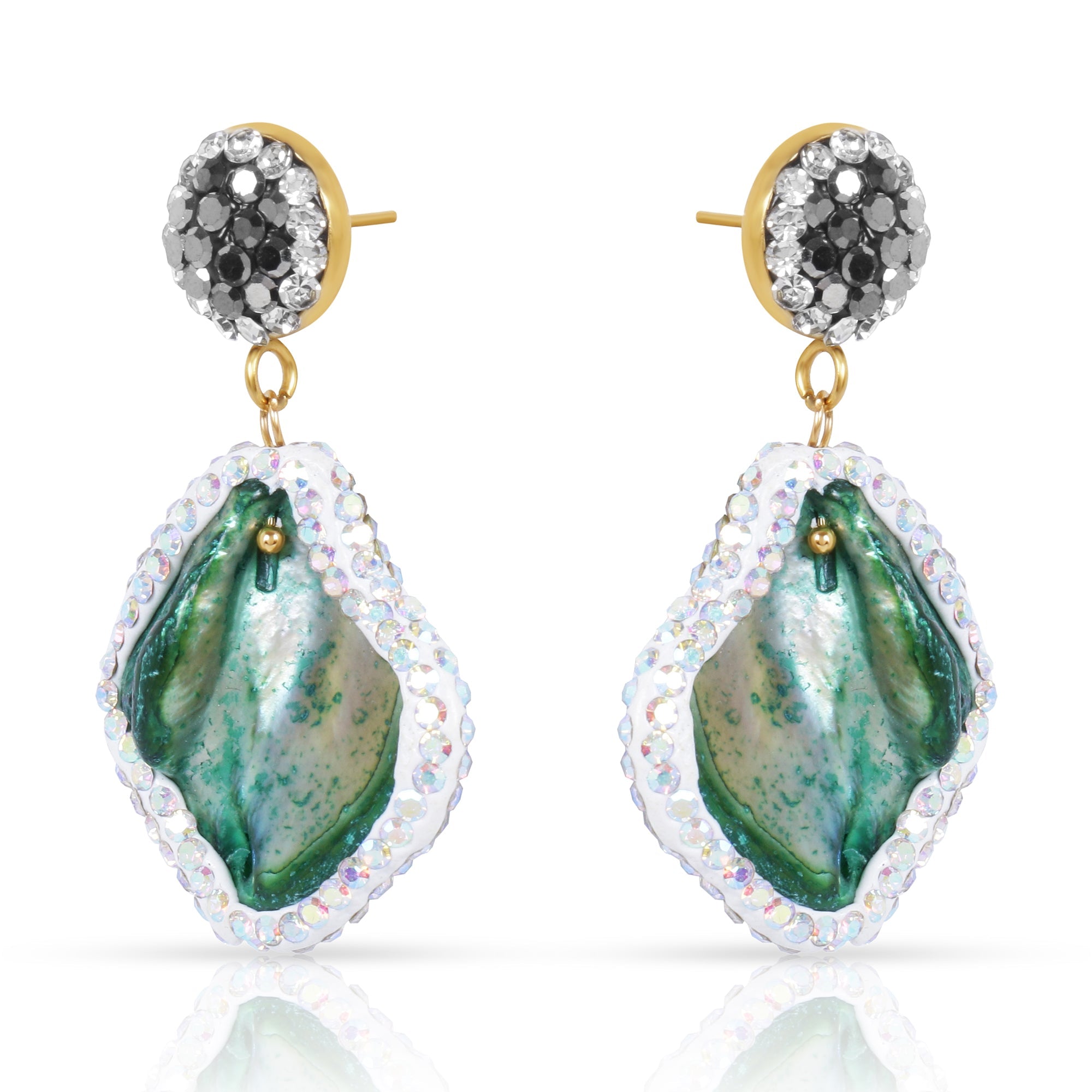 Raw Druzy & Pearl Beaded Necklace with Earrings