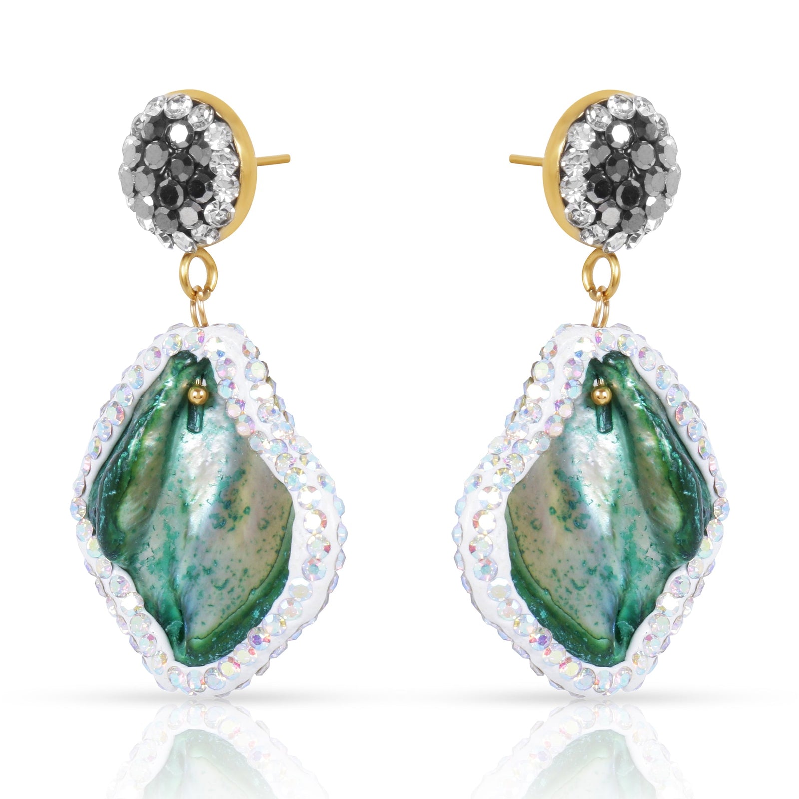 Raw Druzy & Pearl Beaded Necklace with Earrings