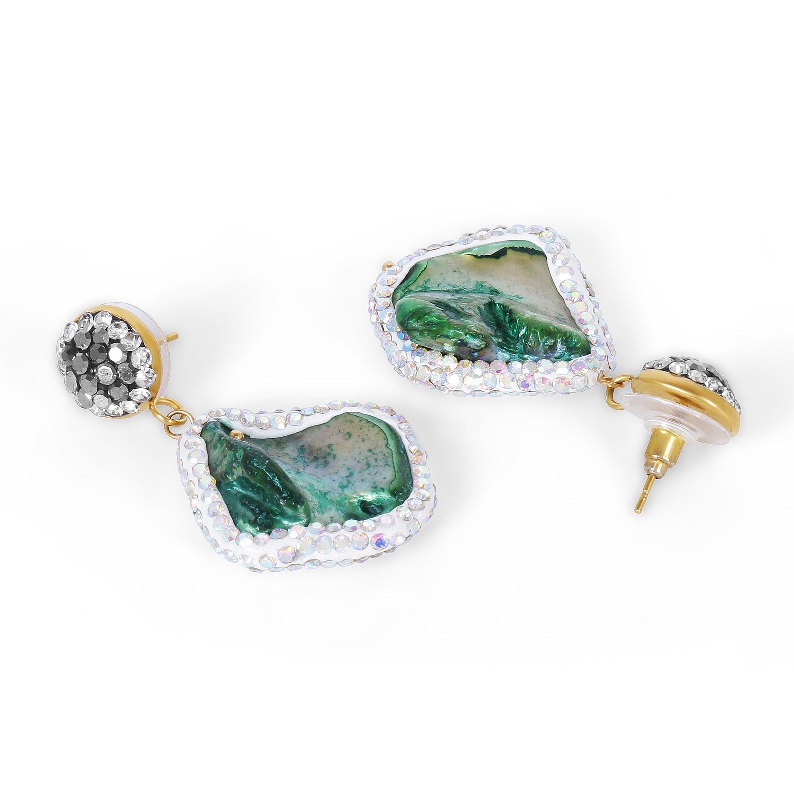 Raw Druzy & Pearl Beaded Necklace with Earrings