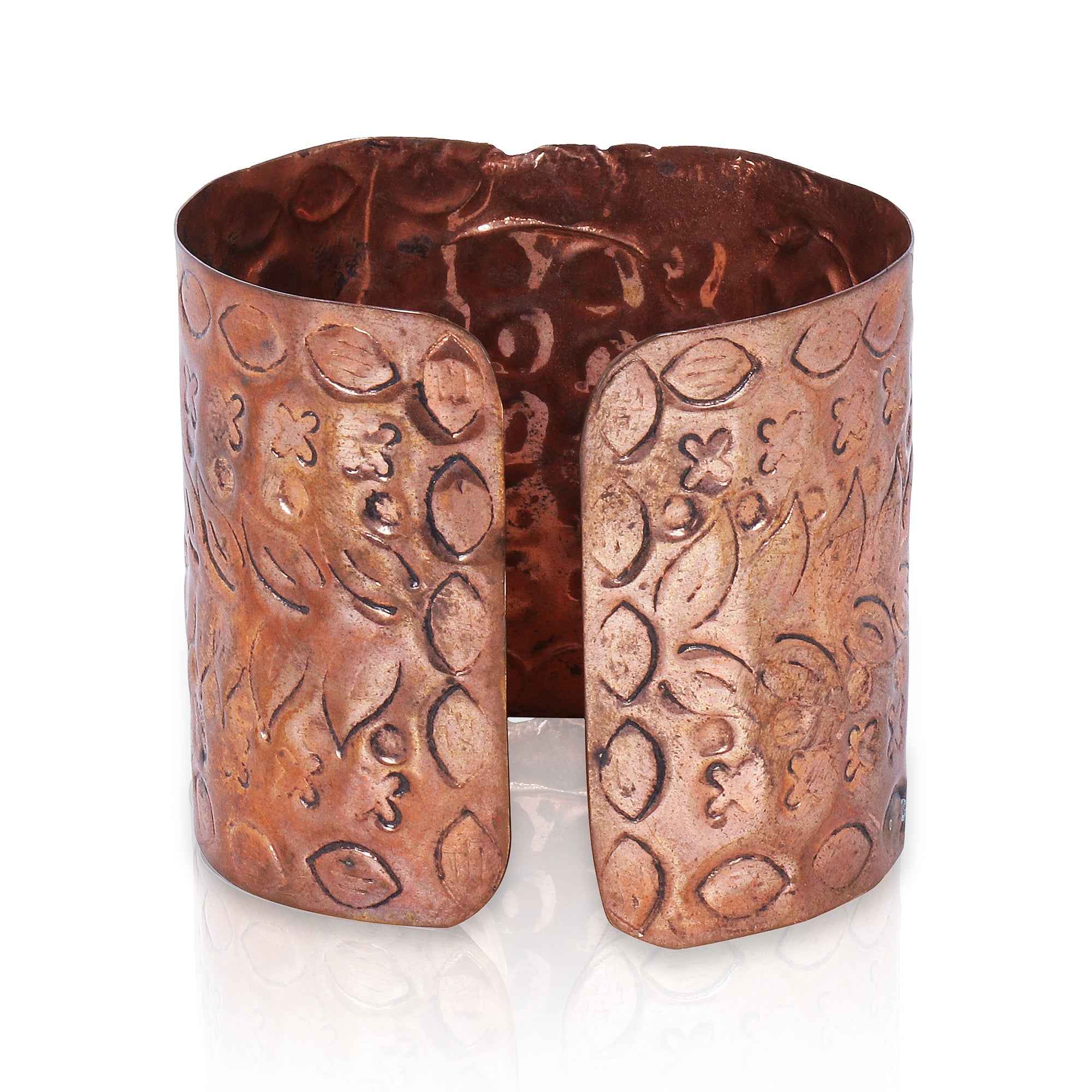 Afghani Copper Kada with Pink Agate Centre