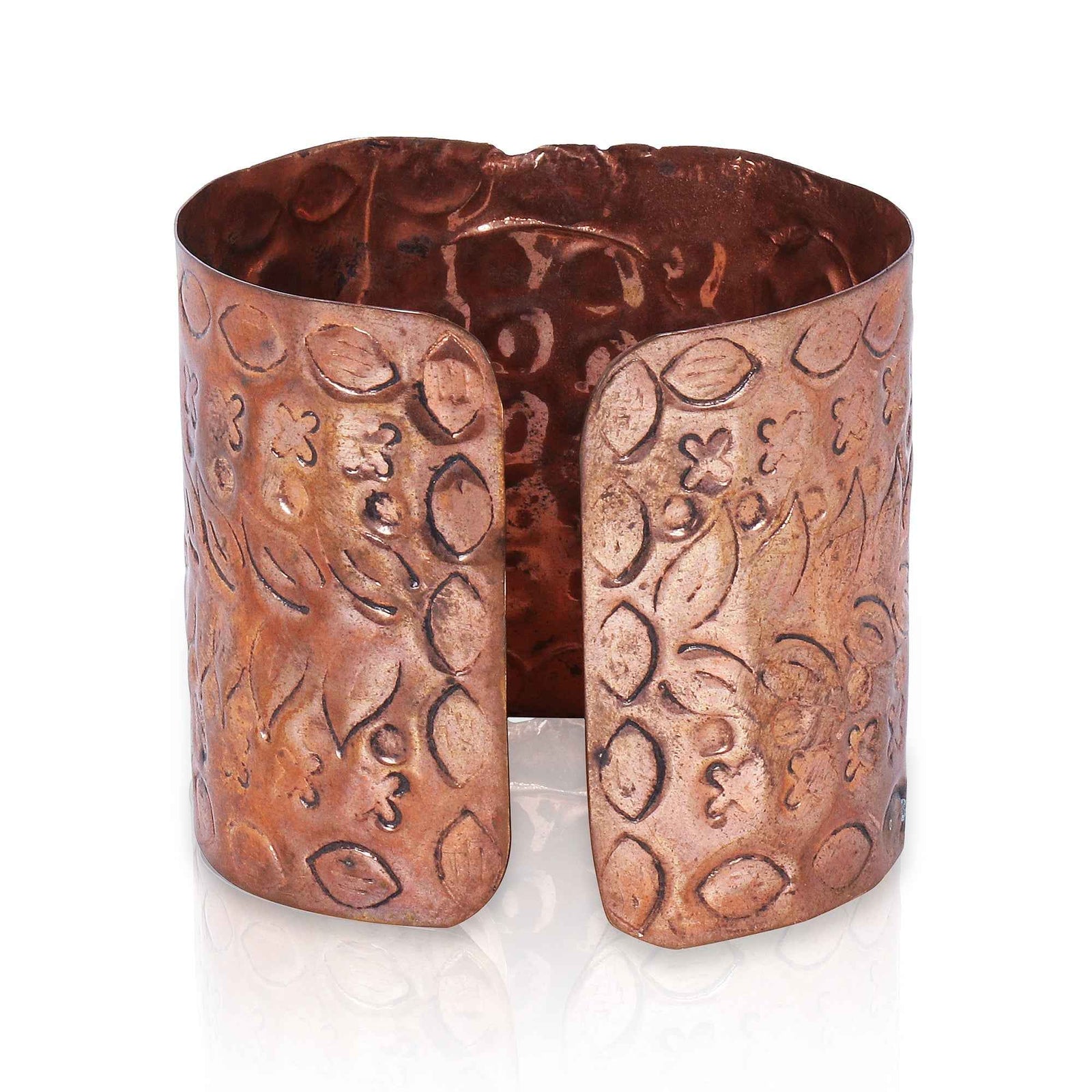 Afghani Copper Kada with Pink Agate Centre