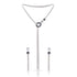 Rhodium-Plated Necklace Set with Crystal Studs