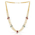 Multi-Strand Pearl Necklace with Red & Green Beads