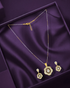 Ornate Dual-Tone Chain Pendant & Earring Set - Sitarahub Sitarahub,