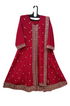 Red Mulled Wine Anarkali Churidar Suit