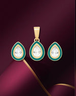 Classic Dewdrop Crystal Pendant Set with Earrings - Sitarahub Sitarahub,
