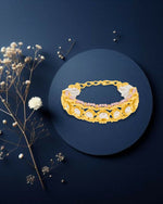 Elegant Kundan & Ruby Work Gold-Plated Moti Kada - Sitarahub Sitarahub,