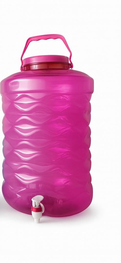Large Pink Plastic Water Dispenser with Tap & Handle – 20 L (Approx.)